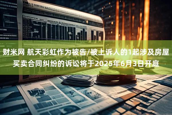 财米网 航天彩虹作为被告/被上诉人的1起涉及房屋买卖合同纠纷的诉讼将于2025年6月3日开庭
